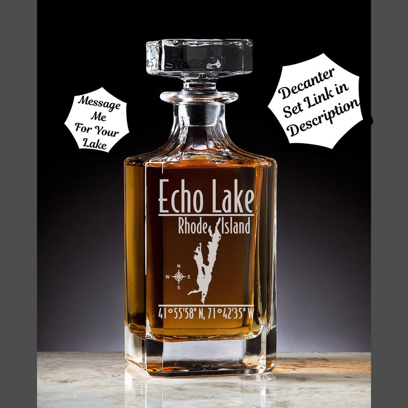 Echo Lake Rhode Island Engraved Whiskey Decanter