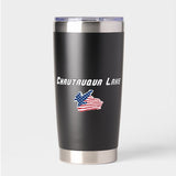 Chautauqua Lake New York Patriotic Eagle Insulated Tumbler — designed by GeoGearCo and produced by Zazzle