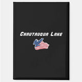 Chautauqua Lake New York Patriotic Eagle Rectangle Magnet — designed by GeoGearCo and produced by Zazzle