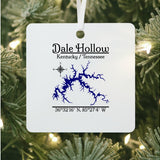 Dale Hollow Lake Kentucky Tennessee Metal Square Ornament — designed by GeoGearCo and produced by Zazzle