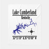 Lake Cumberland Kentucky Shoreline Map Coordinates Fleece Blanket — designed by GeoGearCo and produced by Zazzle