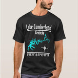 Lake Cumberland Kentucky Shoreline Map Coordinates T-Shirt — designed by GeoGearCo and produced by Zazzle