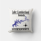 Lake Cumberland Kentucky Shoreline Map Coordinates Throw Pillow — designed by GeoGearCo and produced by Zazzle