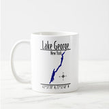 Lake George New York Two-Sided Shoreline Map Mug — designed by GeoGearCo and produced by Zazzle