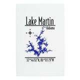 Lake Martin Alabama Blue Nautical Map Coordinates Metal Print — designed by GeoGearCo and produced by Zazzle