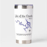 Lake of the Ozarks Missouri Map Thermal Tumbler — designed by GeoGearCo and produced by Zazzle