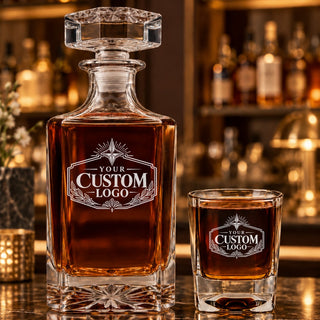 Square custom logo decanter