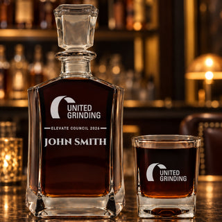 6-sided custom logo decanter