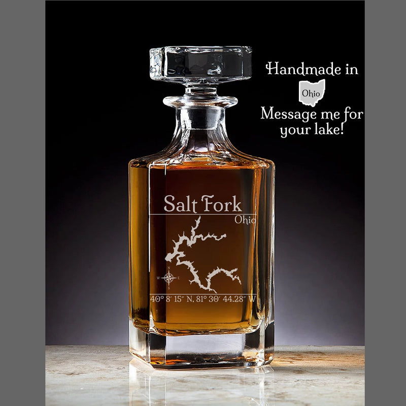 Salt Fork Ohio Engraved Whiskey Decanter