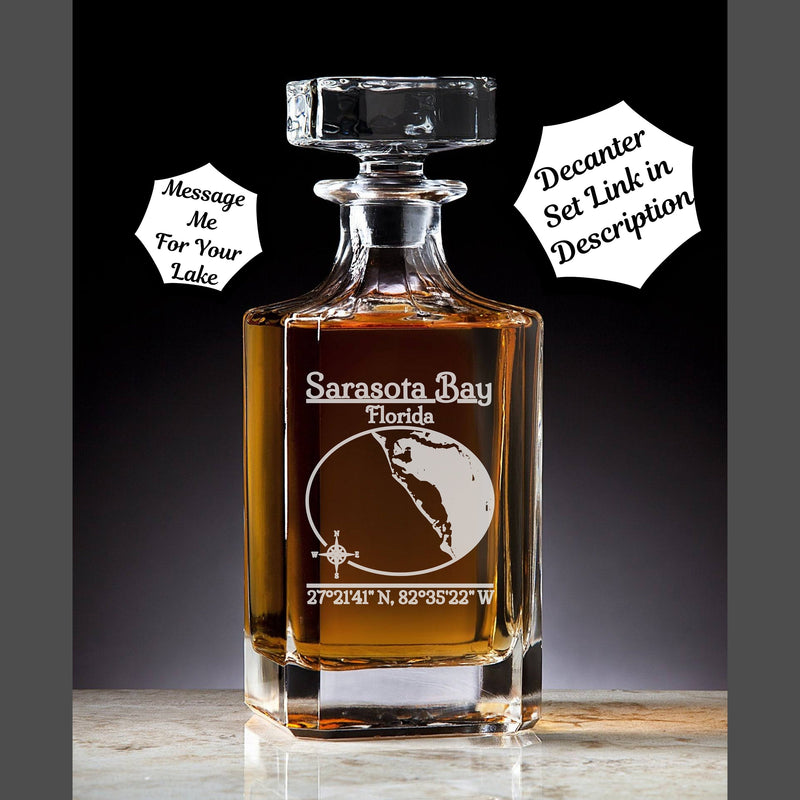 Sarasota Bay Florida Engraved Whiskey Decanter