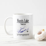 Norris Lake Tennessee shoreline map coffee mug
